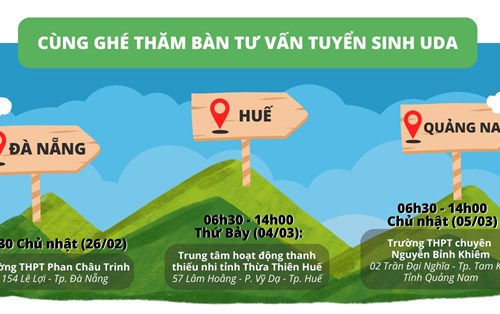 UDA TƯ VẤN TUYỂN SINH - HƯỚNG NGHIỆP 2023 TẠI HUẾ - ĐÀ NẴNG - QUẢNG NAM